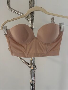 Calvin Klein Strapless Longline Bra — Blush Nude